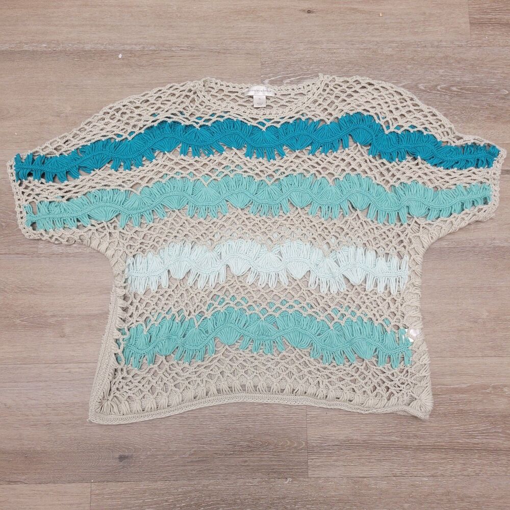 christopher & banks Crochet swim cover up BOHO Mermaid Festival Size XL